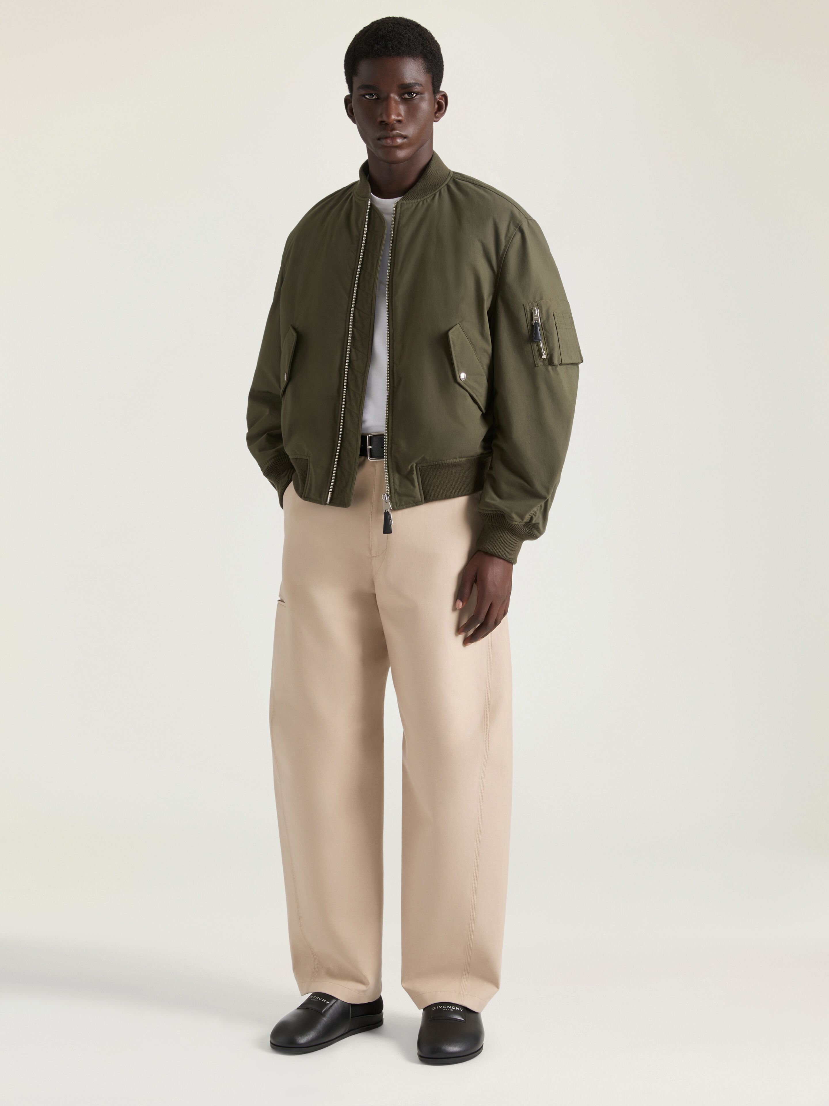 Couture Seam bomber in cotton with GIVENCHY Stamp print